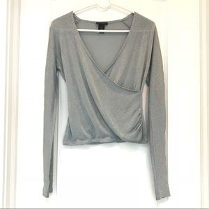 Shimmery Long Sleeve Top by The Limited size M